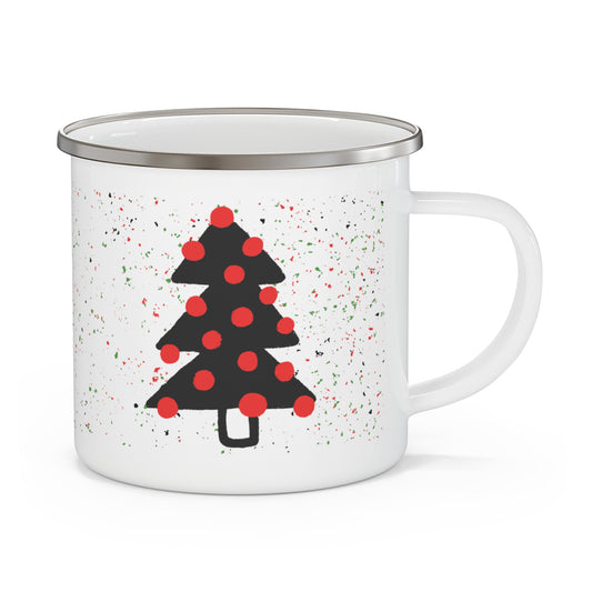 Campy Red Tree • Enamel Camping Mug