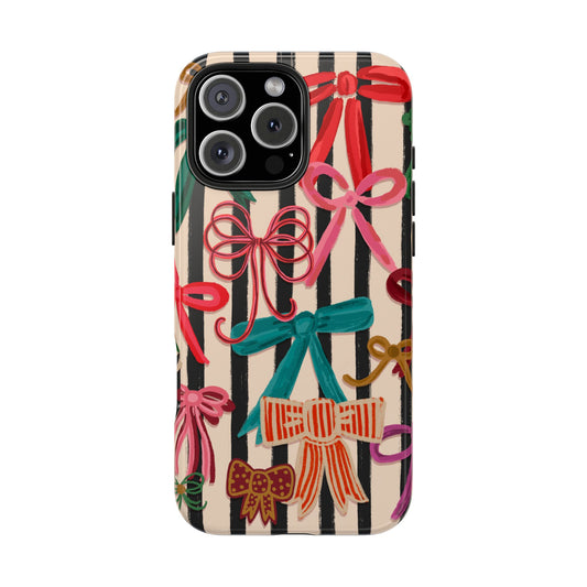 Tough Phone Case • Bows & Stripes Multi