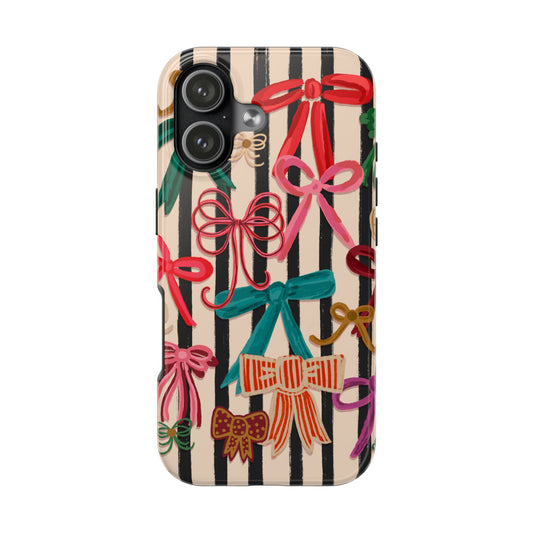 Tough Phone Case • Bows & Stripes Multi