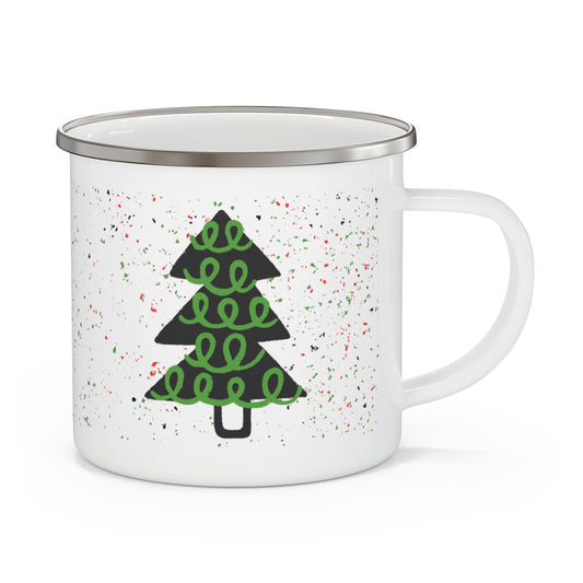 Campy Green Tree • Enamel Camping Mug