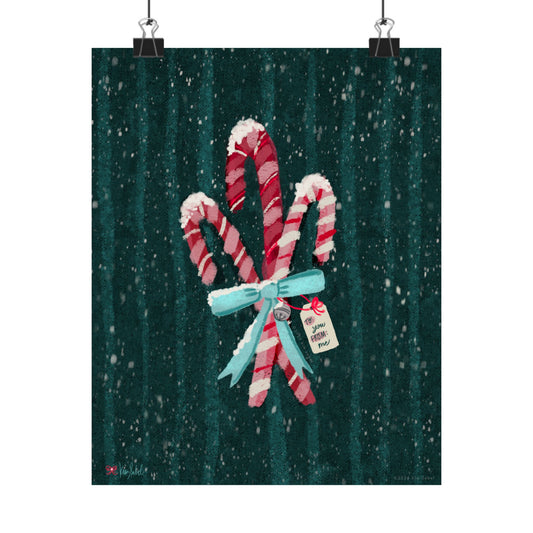 Art Print 8x10 • Snowy Candy Canes