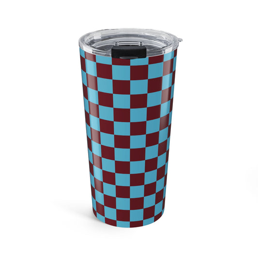 Checkered Sky-Burgundy Tumbler