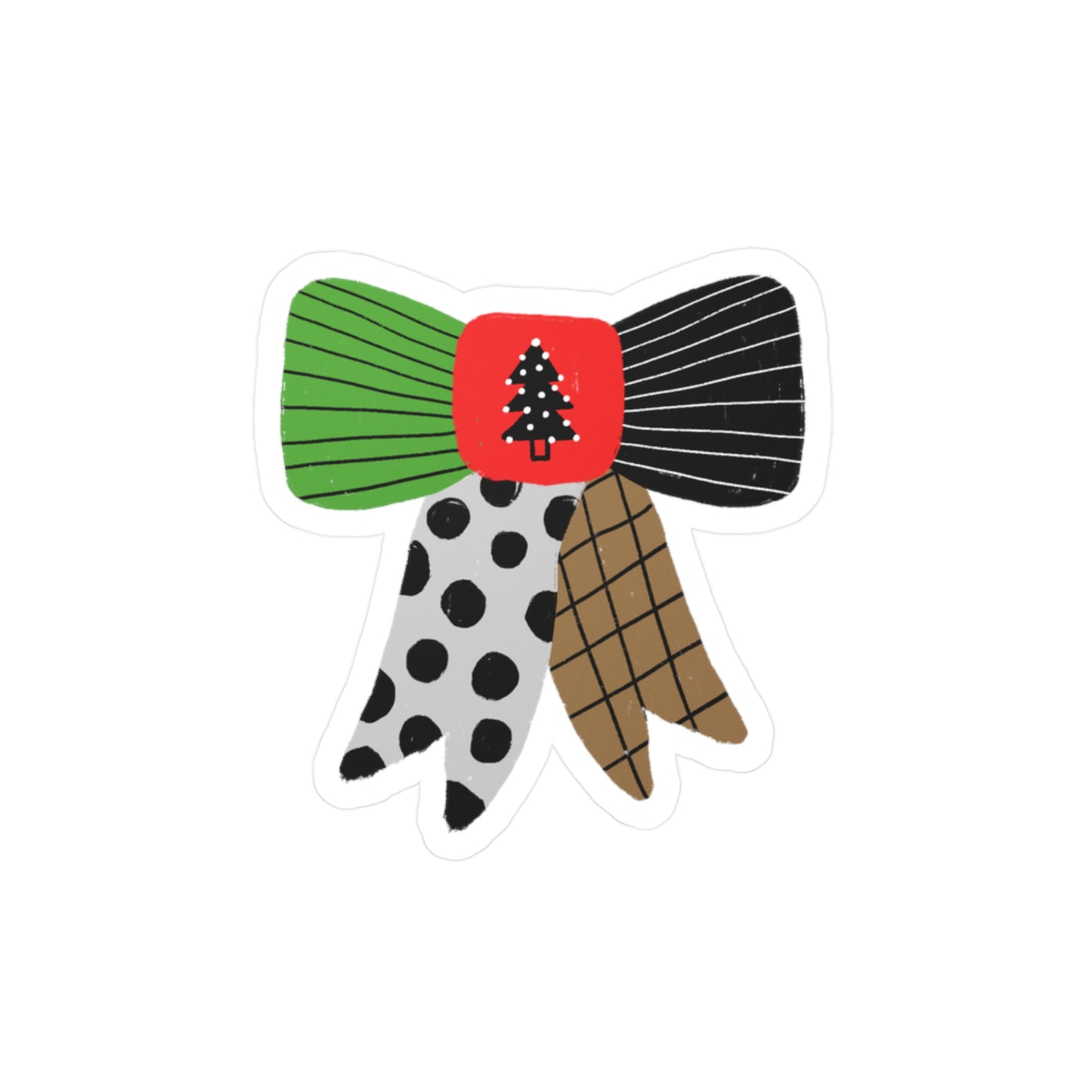 Merry Bow 1 Waterproof Vinyl Sticker