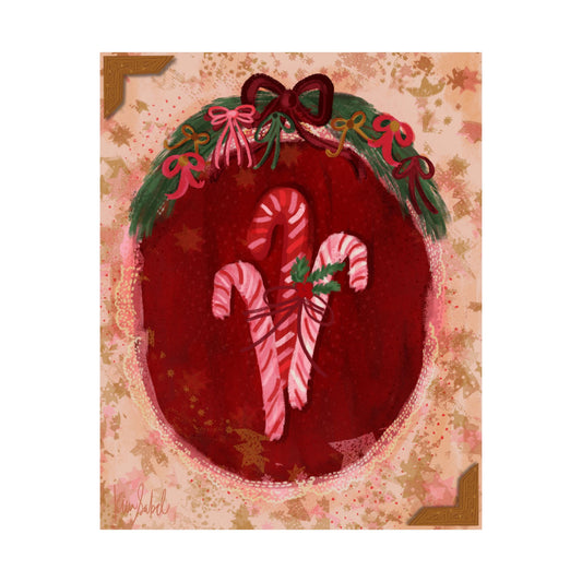 Art Print 8x10 • Bows & Candy Canes