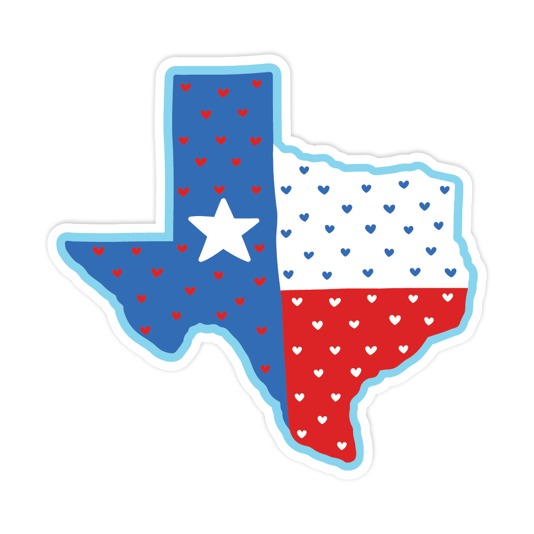 Heart of Texas Waterproof Vinyl Sticker