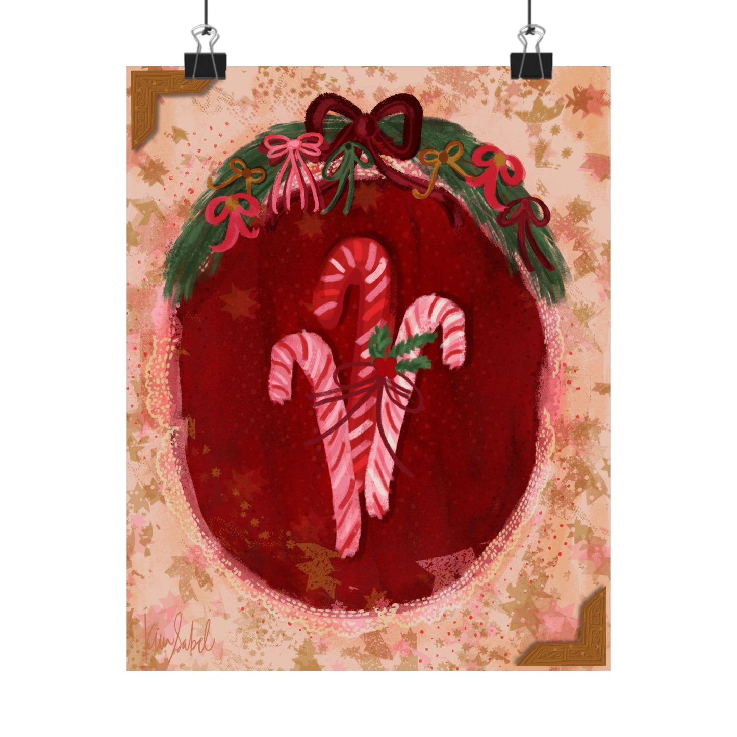 Art Print 8x10 • Bows & Candy Canes