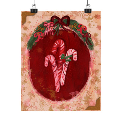 Art Print 8x10 • Bows & Candy Canes
