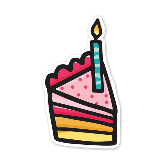 Birthday Cake Waterproof Vinyl Sticker