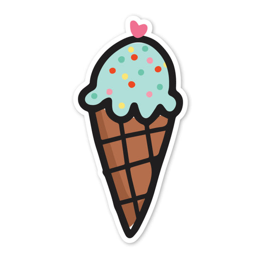 Mint Ice Cream Waterproof Vinyl Sticker