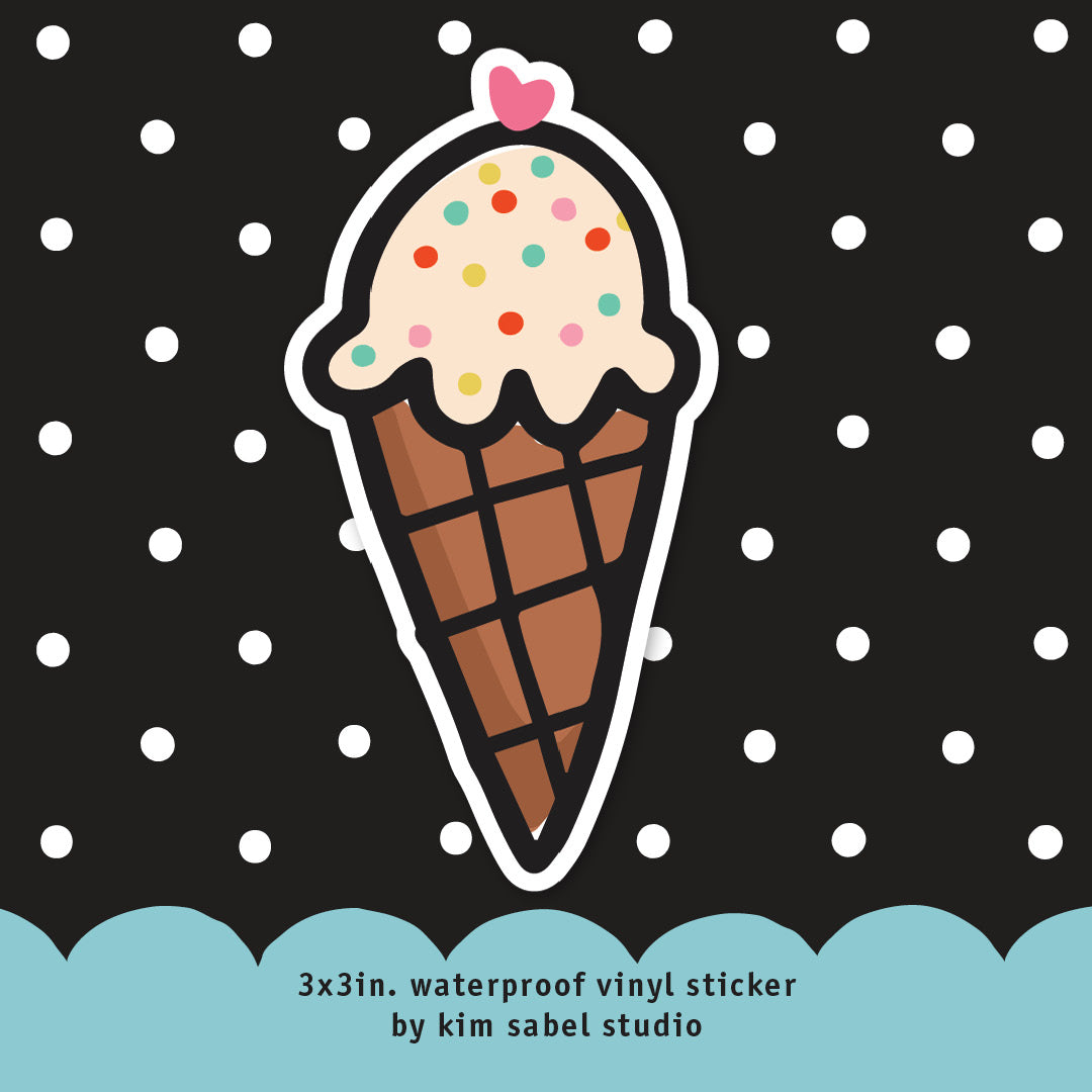 Vanilla Ice Cream Waterproof Vinyl Sticker