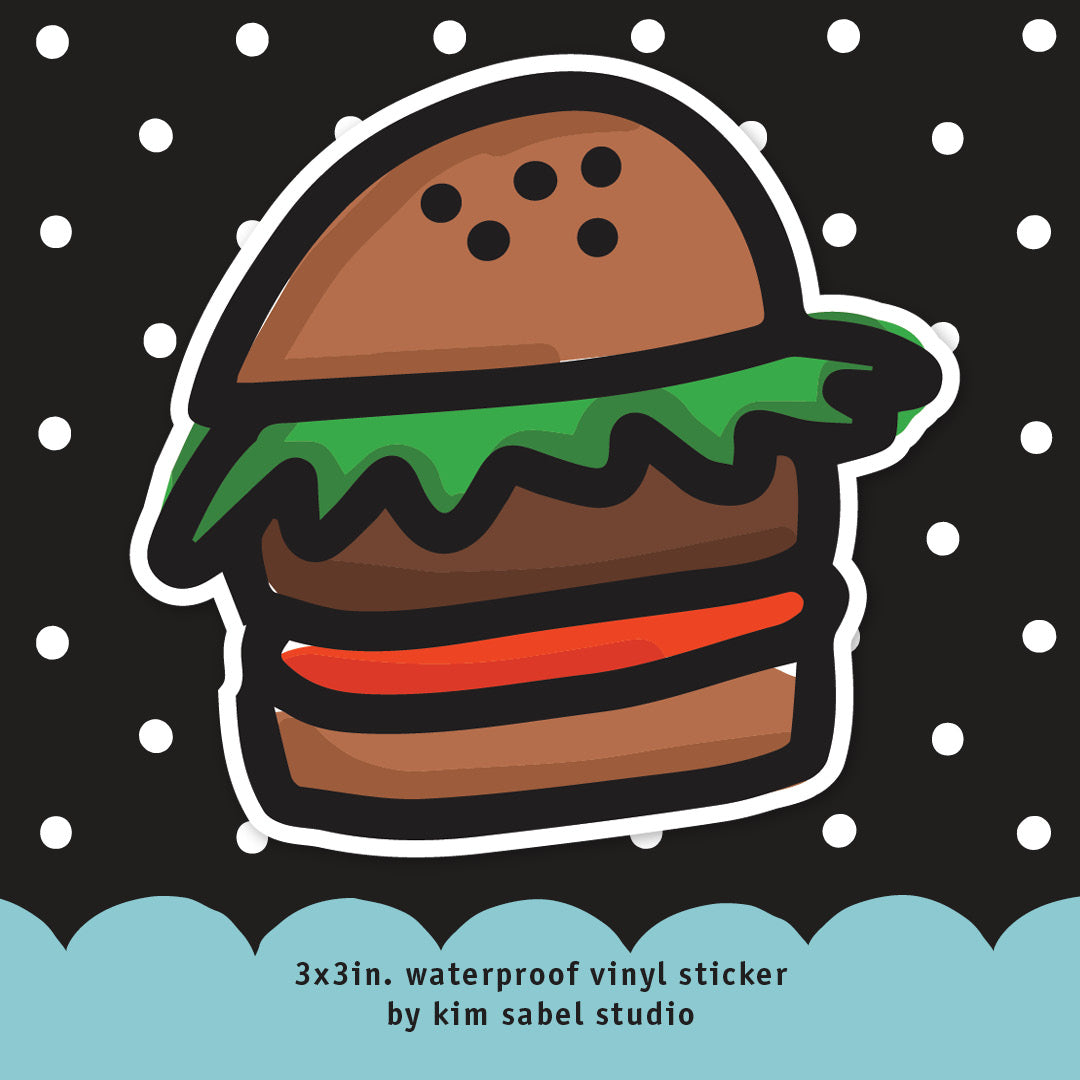 Burger Waterproof Vinyl Sticker