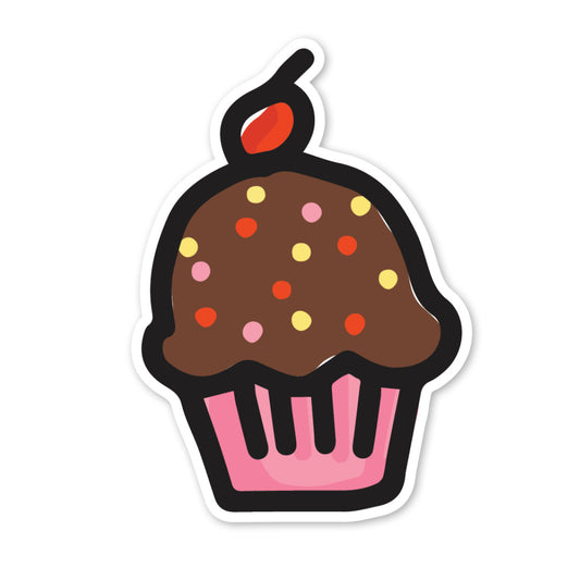 Chocolate Cupcake Waterproof Vinyl Sticker