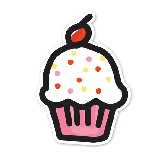 Vanilla Cupcake Waterproof Vinyl Sticker