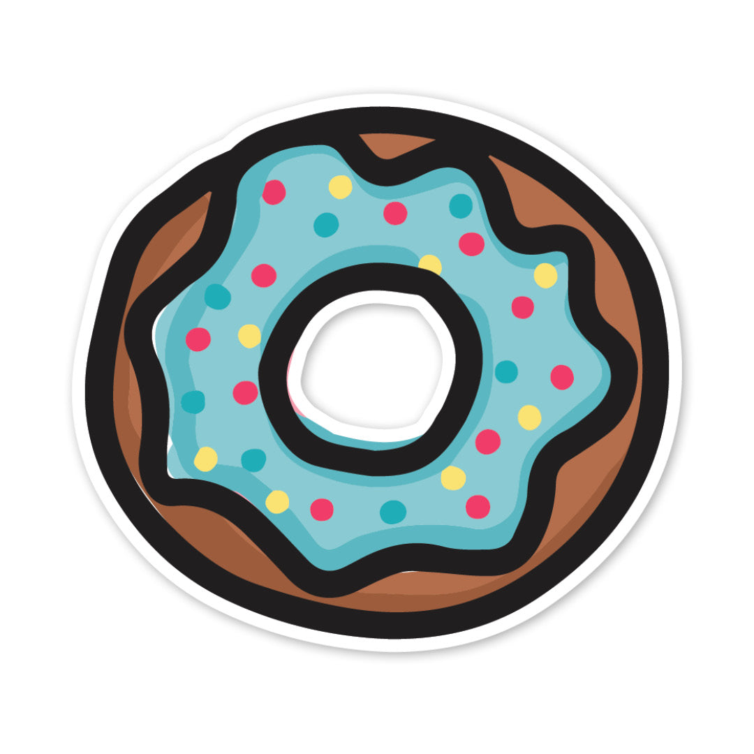 Blue Donut Waterproof Vinyl Sticker