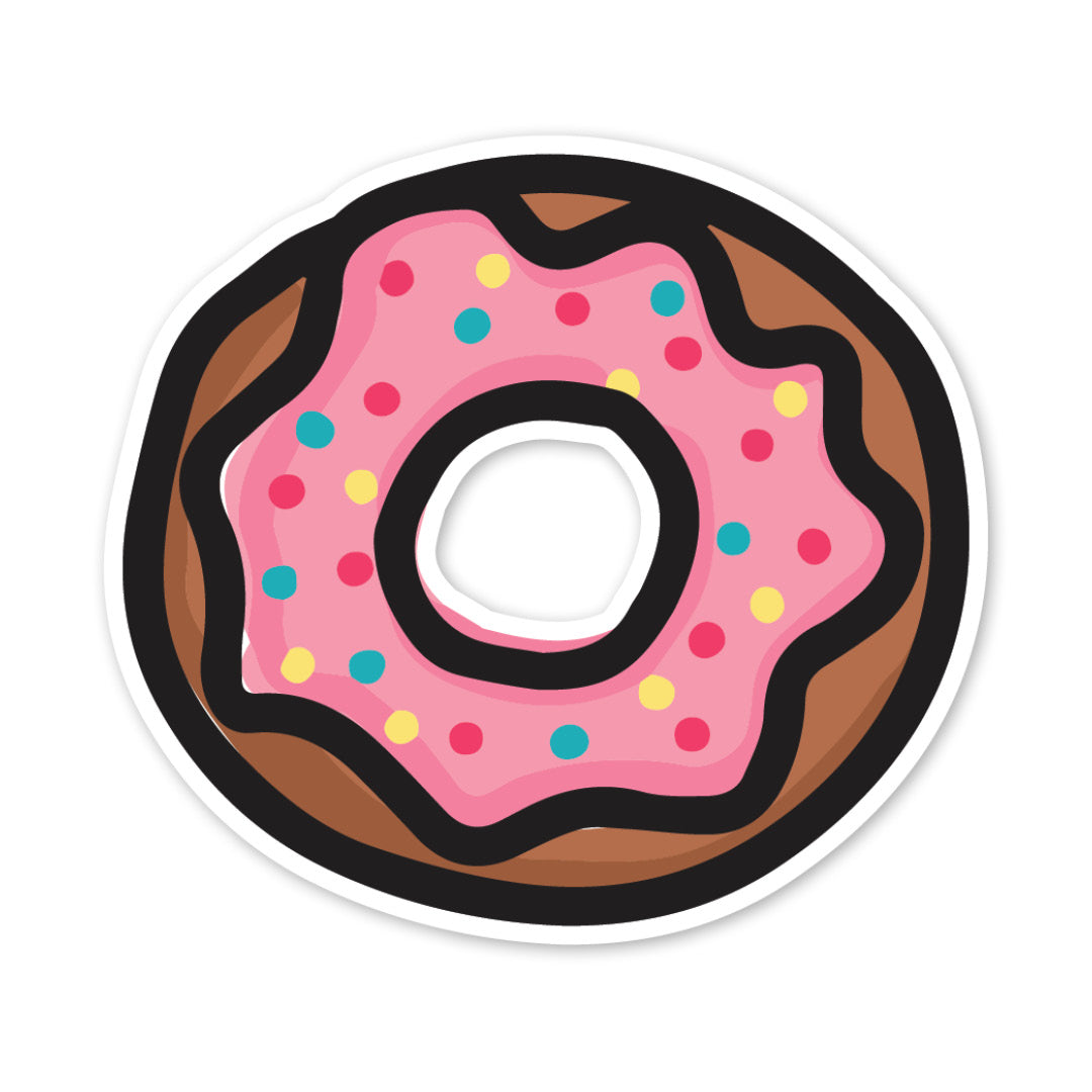 Pink Donut Waterproof Vinyl Sticker