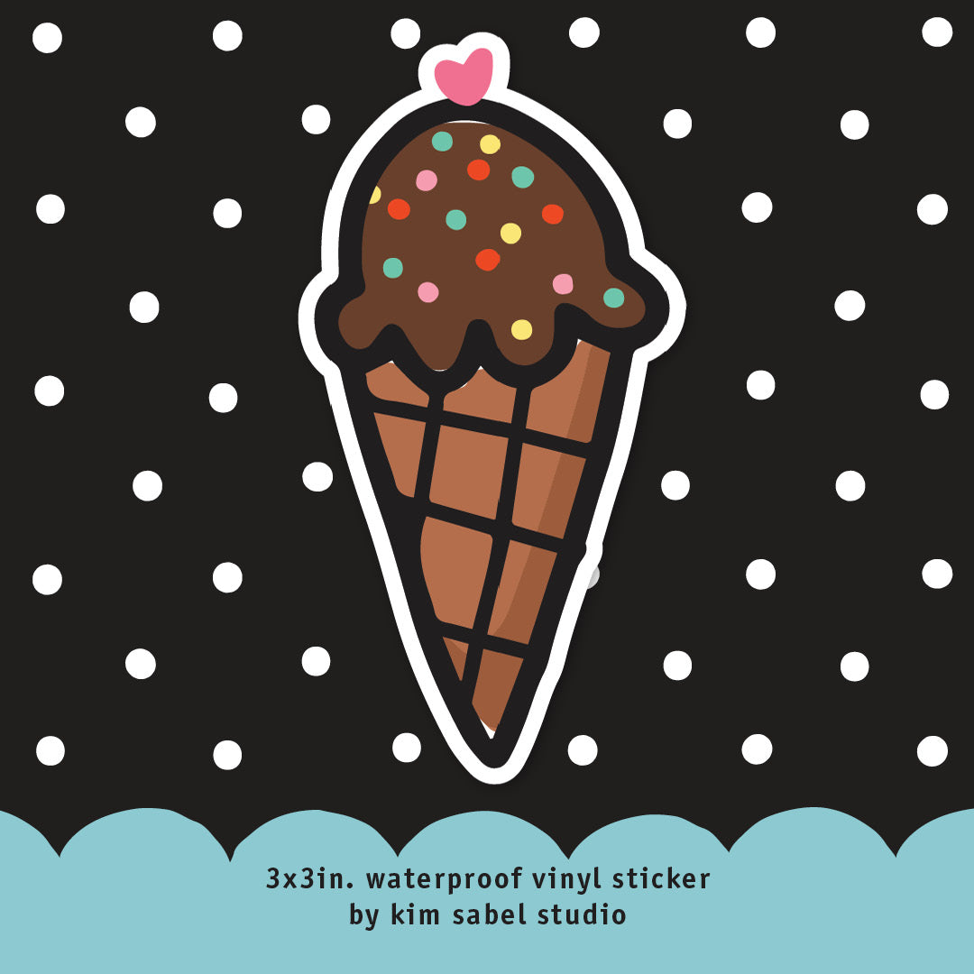 Chocolate Ice Cream Waterproof Vinyl Sticker