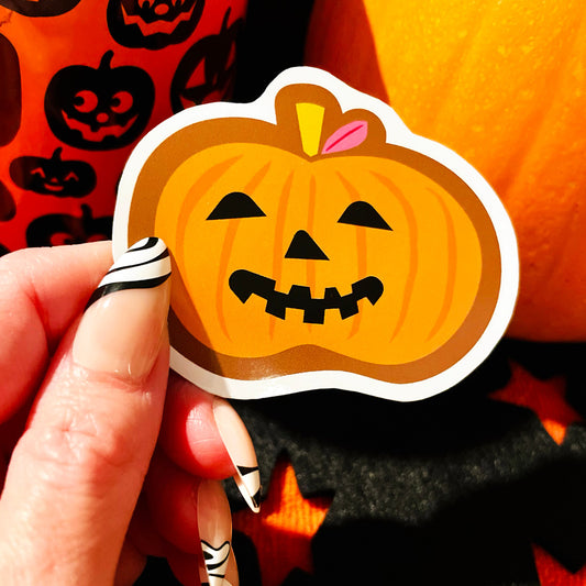 Carved Pumpkin Waterproof Vinyl Sticker