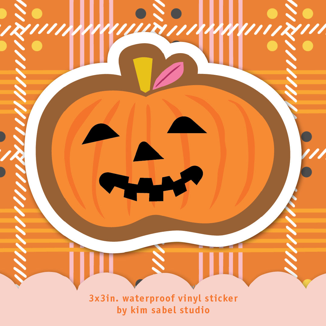 Carved Pumpkin Waterproof Vinyl Sticker