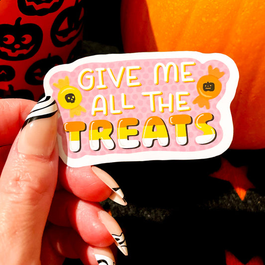 Give Me Treats Waterproof Vinyl Sticker