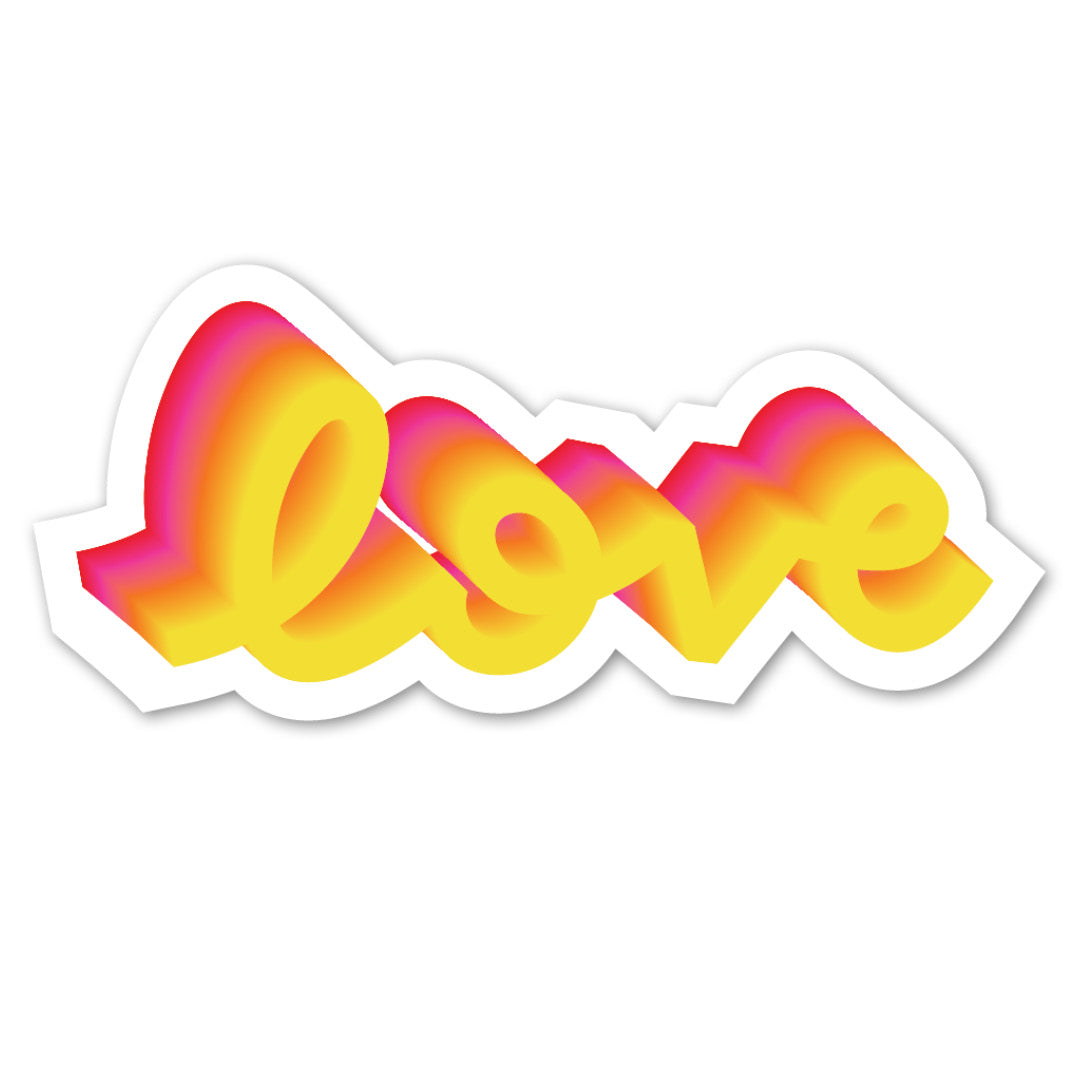 3D Love Script Waterproof Vinyl Sticker