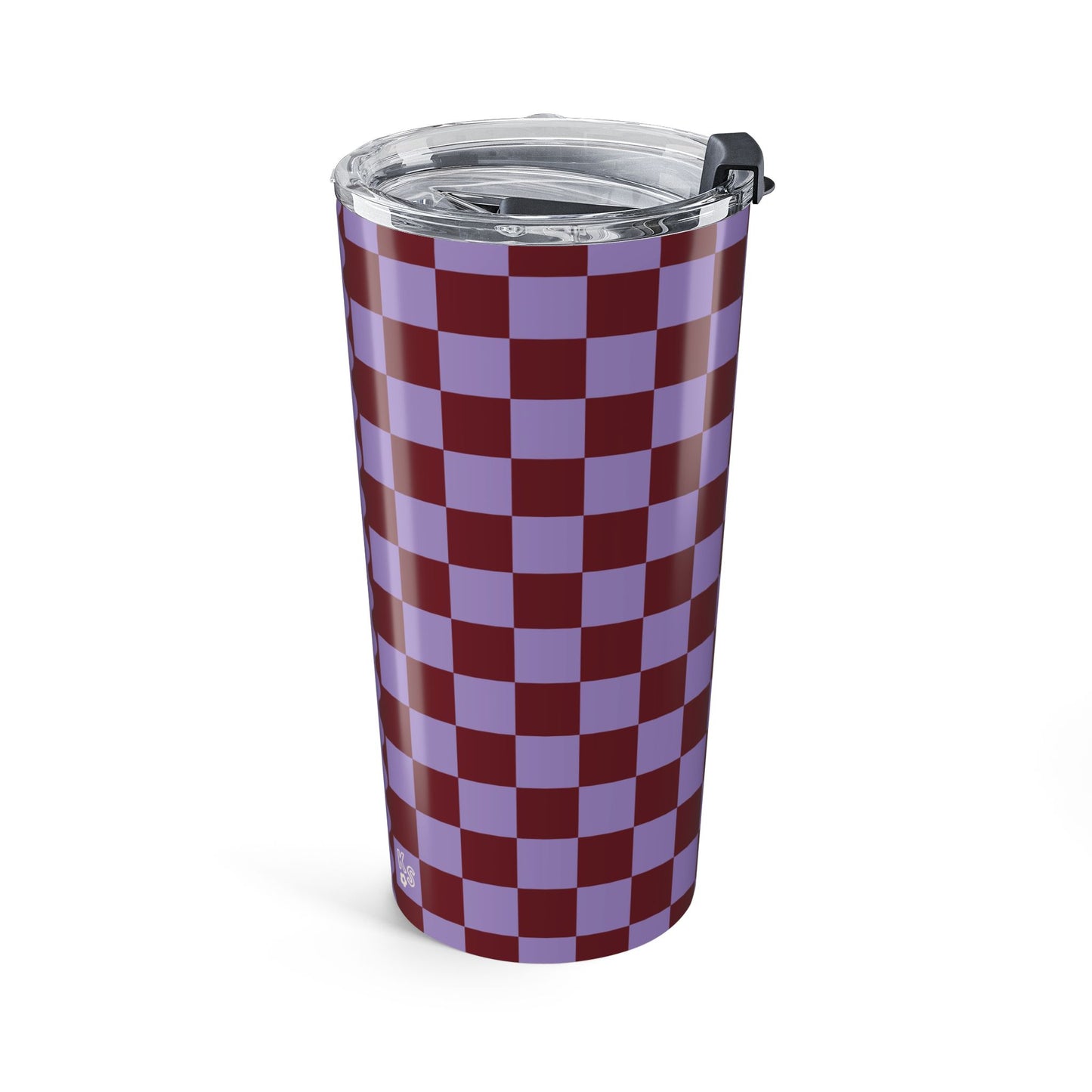 Checkered Lavender-Burgundy Tumbler