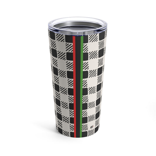 Campy White Buffalo Plaid Tumbler