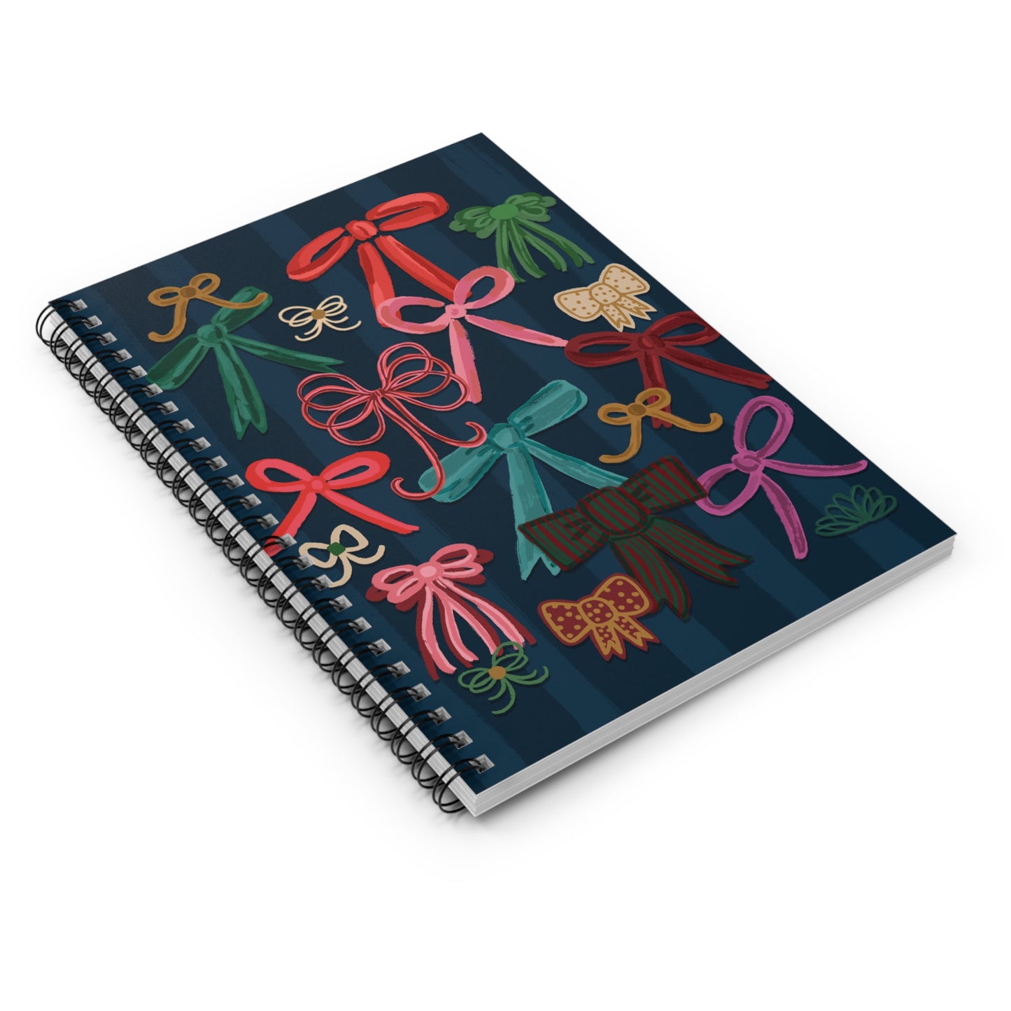 Bows on Navy • Spiral Notebook