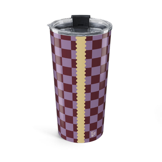 Checkered Lavender-Burgundy Tumbler
