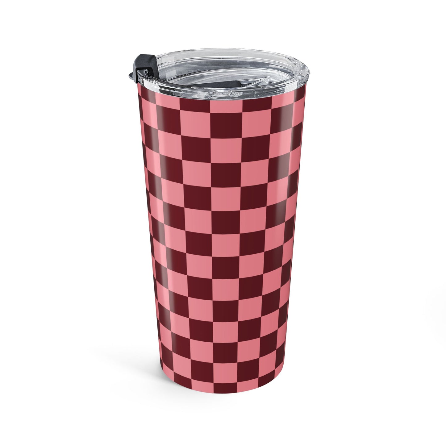 Checkered Rose-Burgundy Tumbler