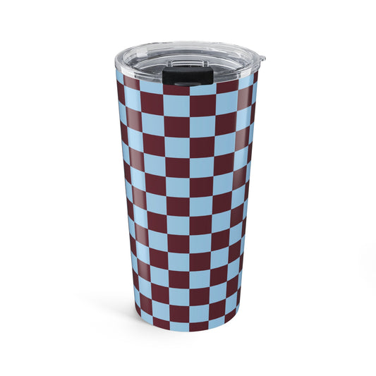 Checkered Sky-Burgundy Tumbler