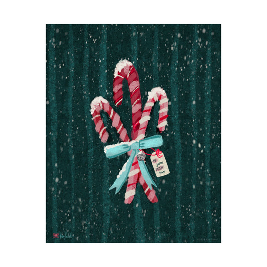 Art Print 8x10 • Snowy Candy Canes