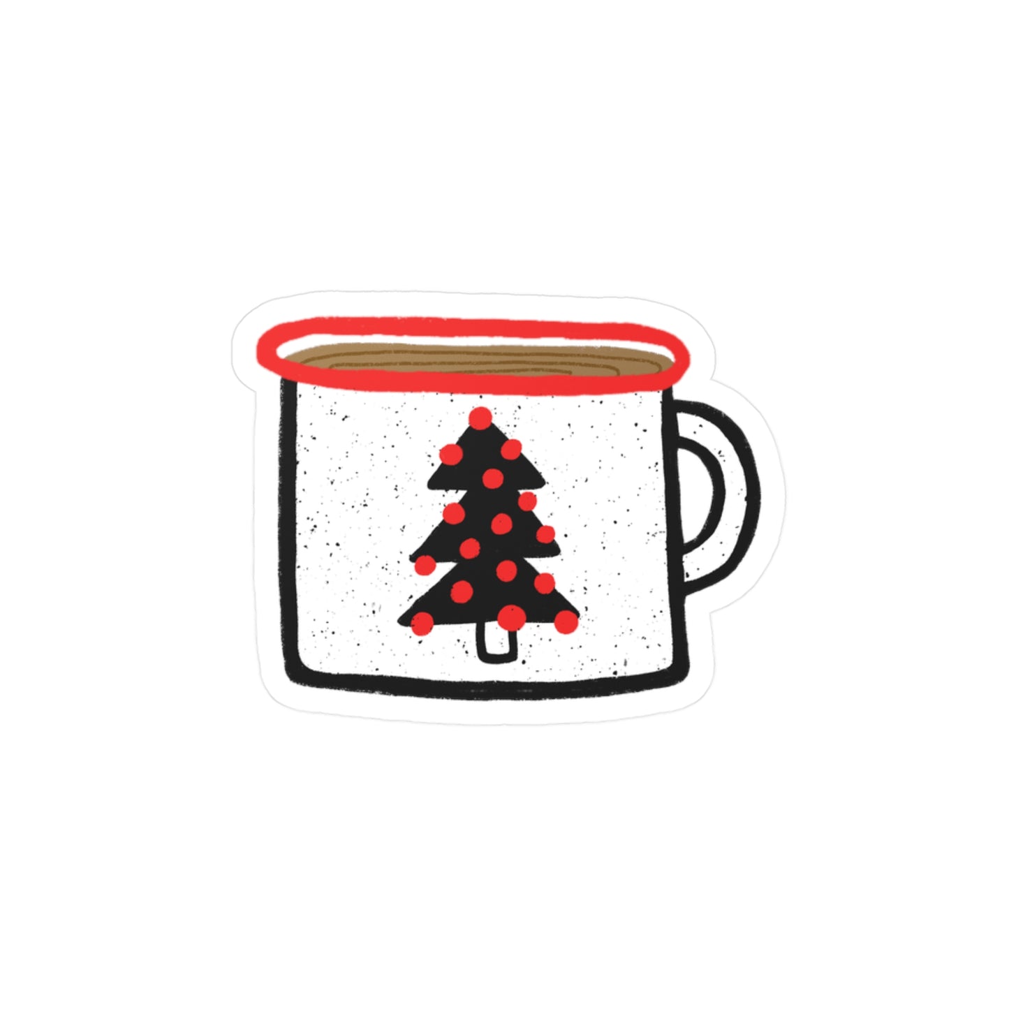 Red Tree Mug Waterproof Vinyl Sticker