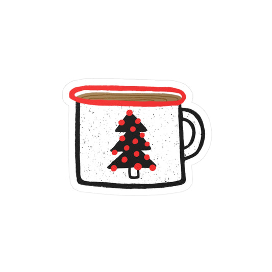 Red Tree Mug Waterproof Vinyl Sticker