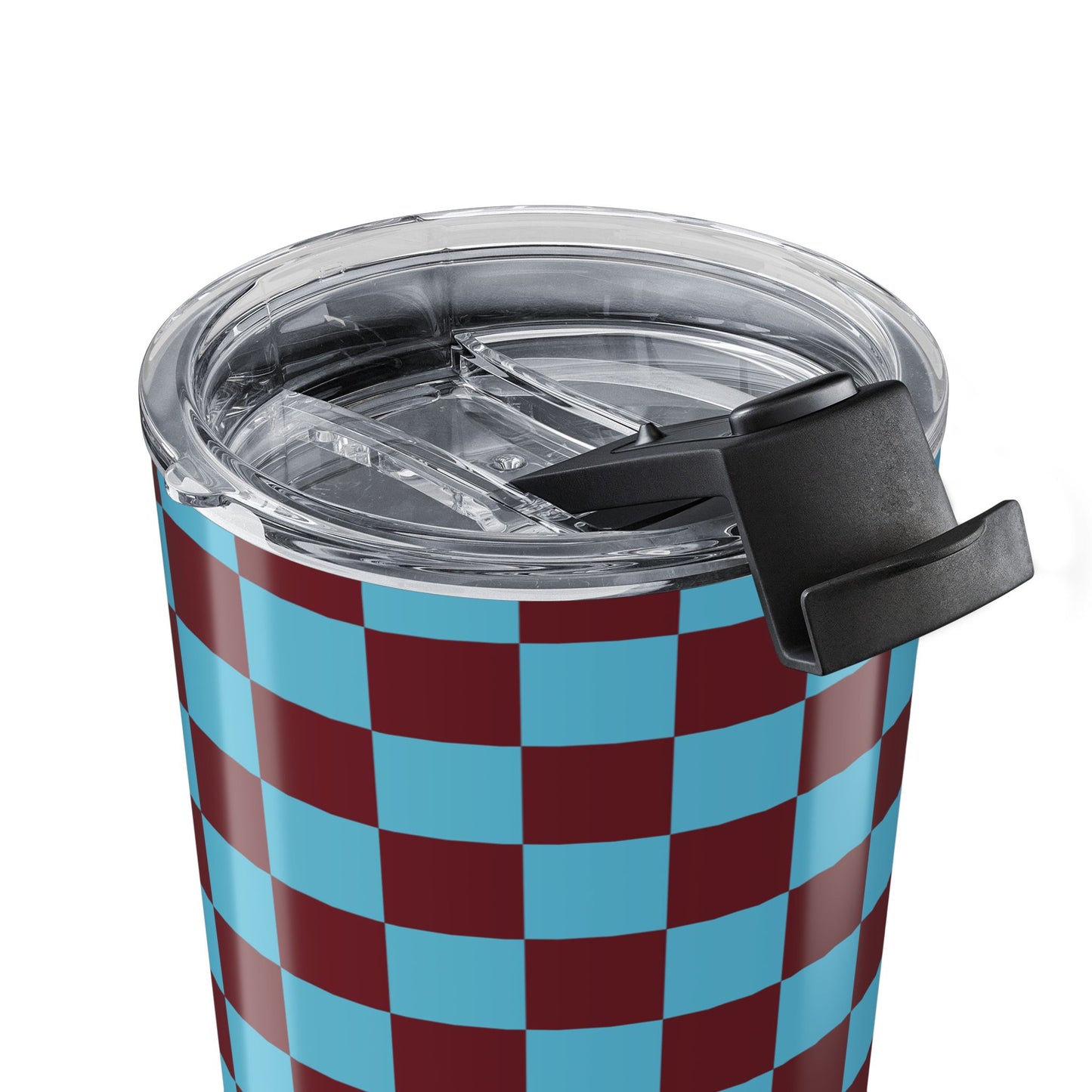 Checkered Sky-Burgundy Tumbler