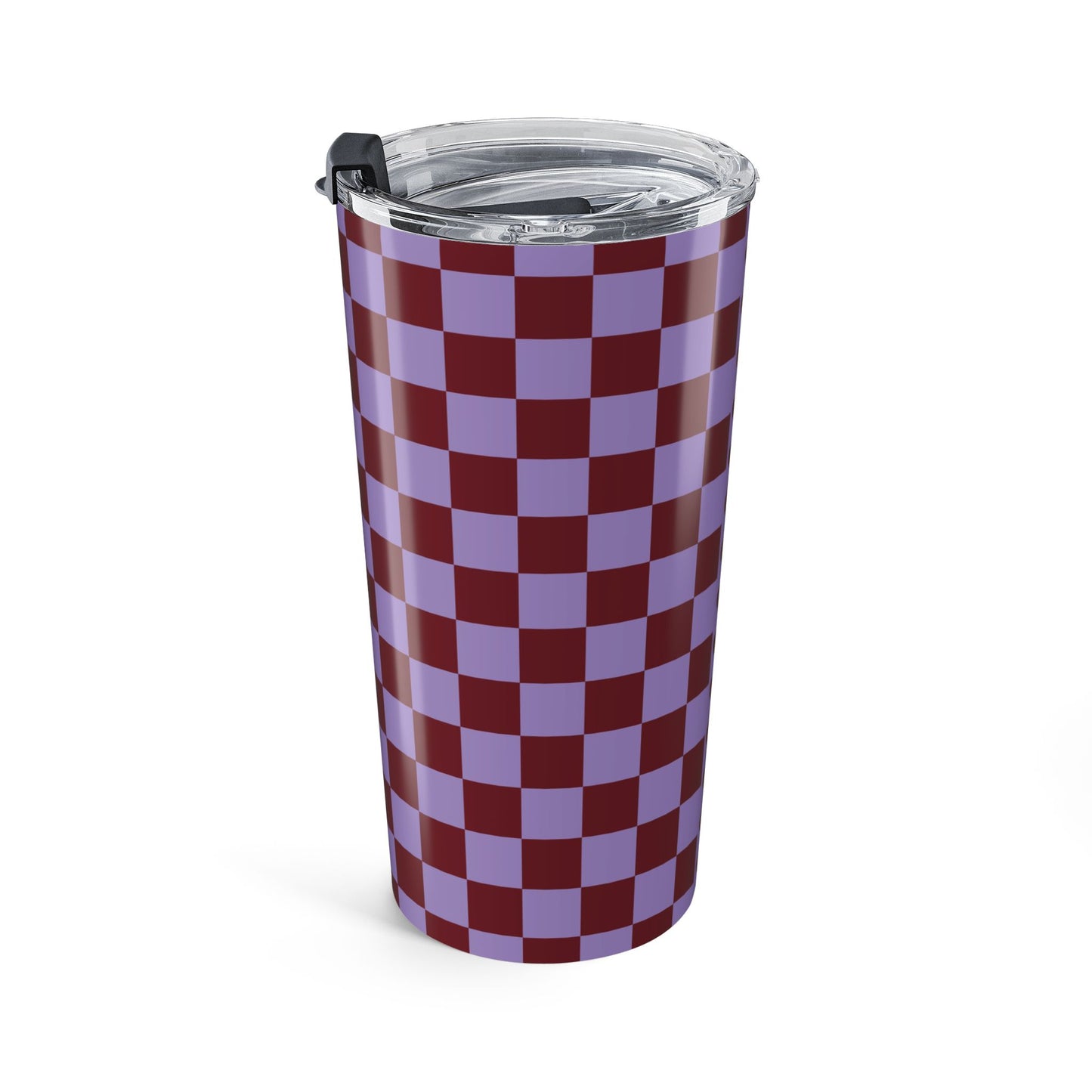Checkered Lavender-Burgundy Tumbler