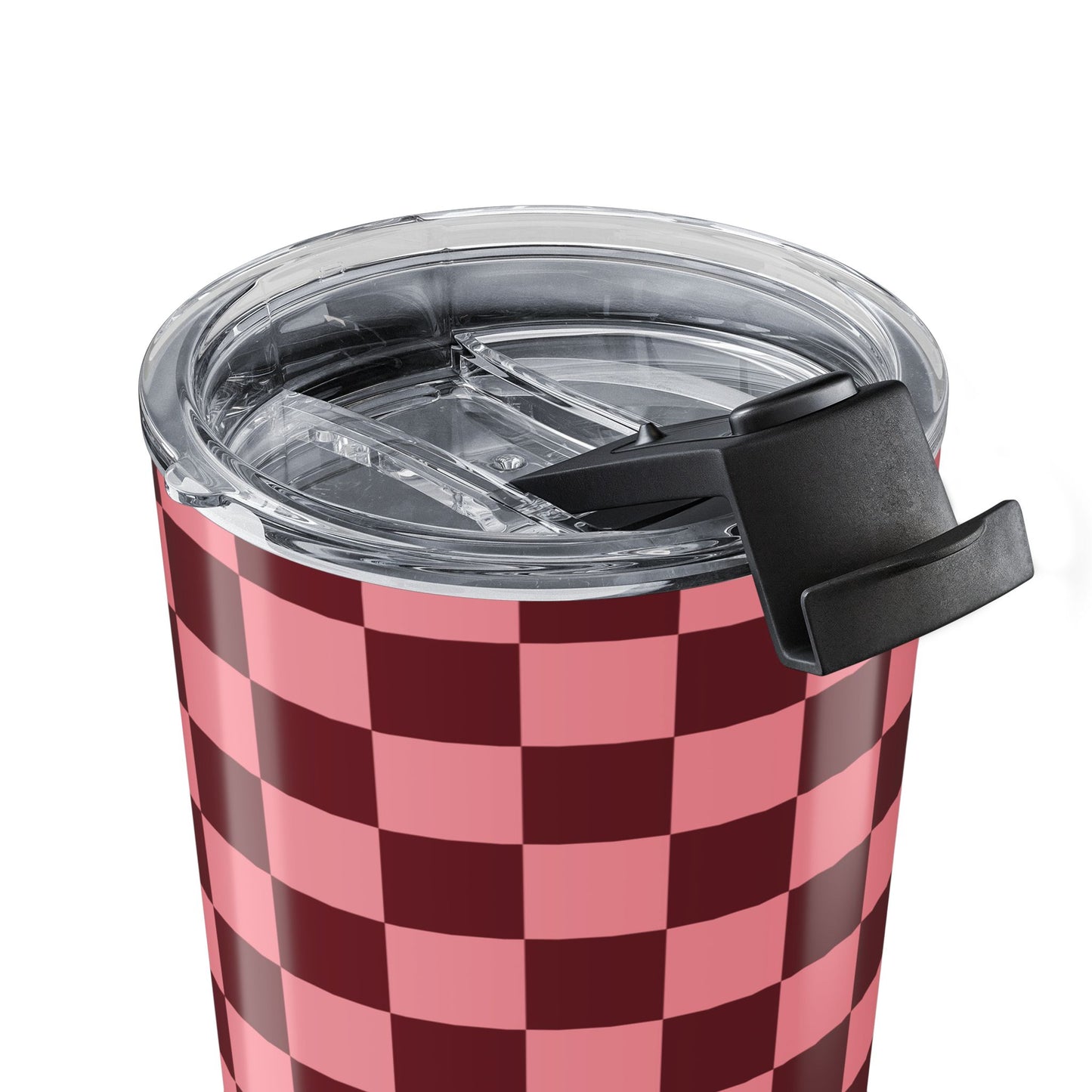 Checkered Rose-Burgundy Tumbler