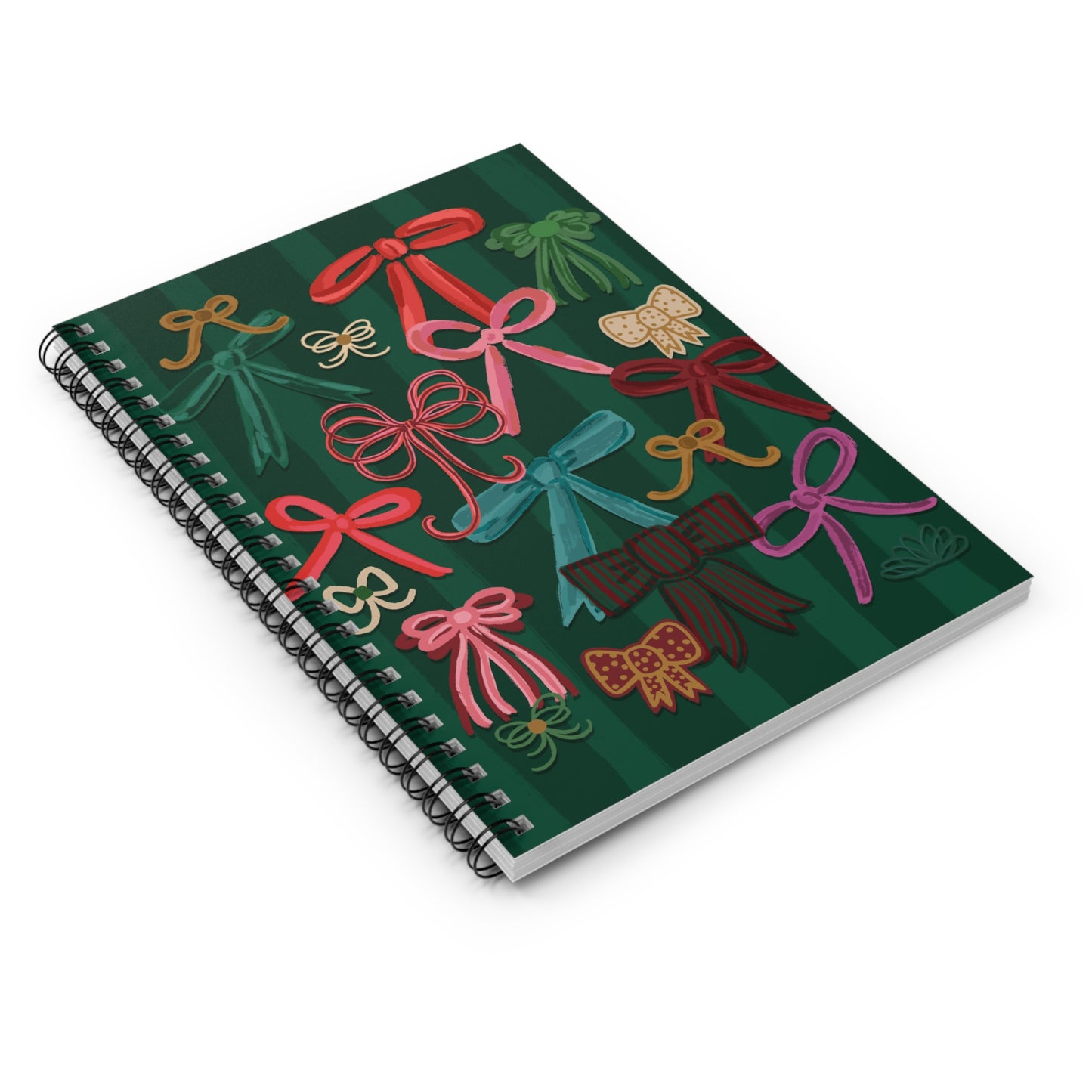 Bows on Evergreen • Spiral Notebook