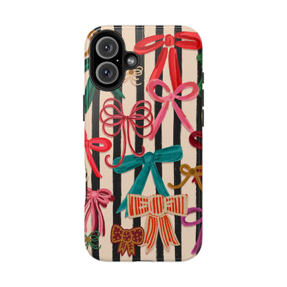 Tough Phone Case • Bows & Stripes Multi