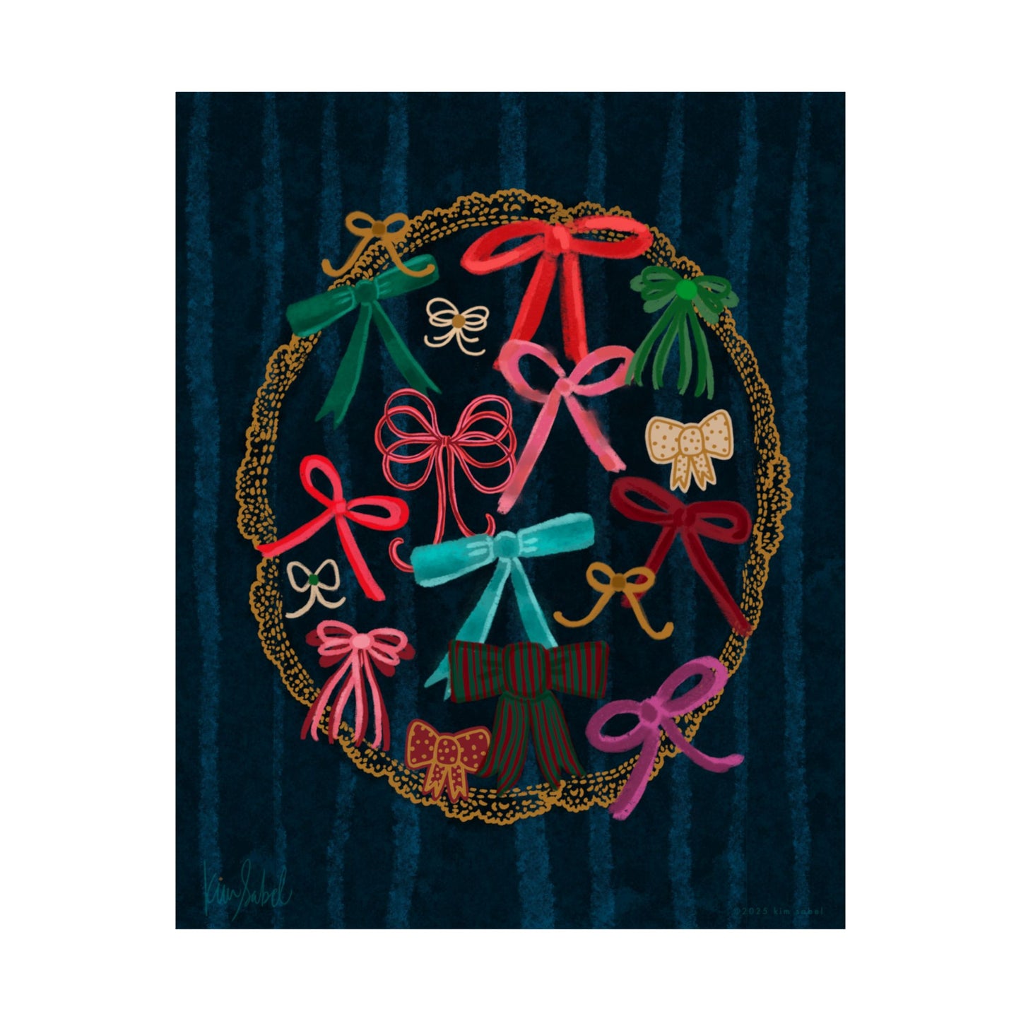 Art Print 8x10 • Bows on Navy