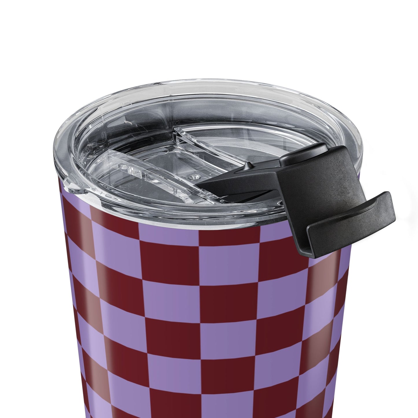 Checkered Lavender-Burgundy Tumbler
