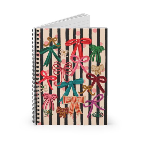 Bows & Stripes Multi • Spiral Notebook