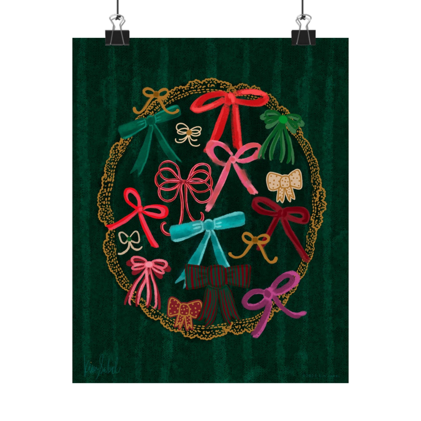 Art Print 8x10 • Bows on Evergreen