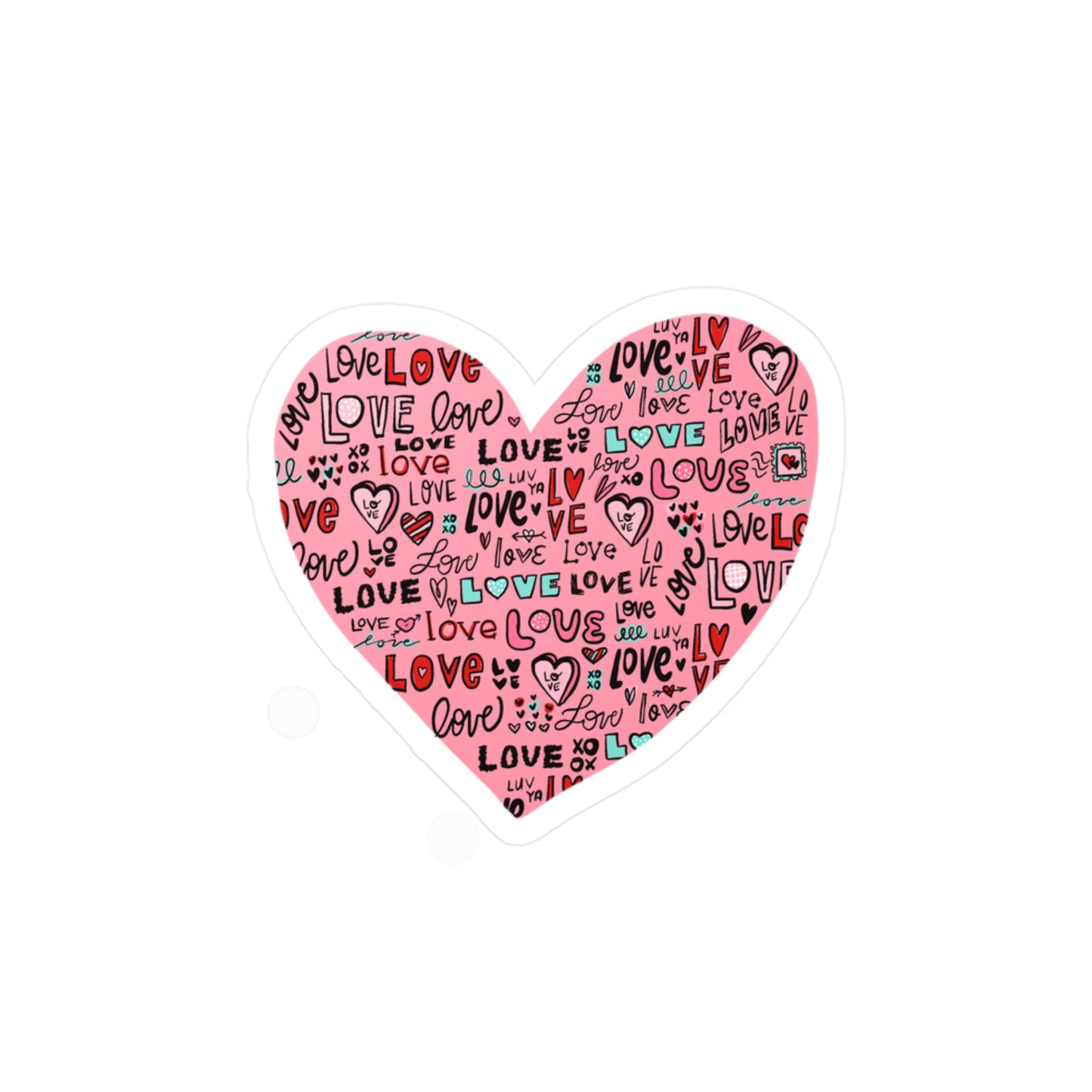 Love Lettered Heart Waterproof Vinyl Sticker