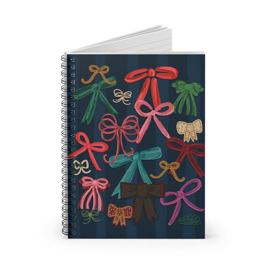 Bows on Navy • Spiral Notebook