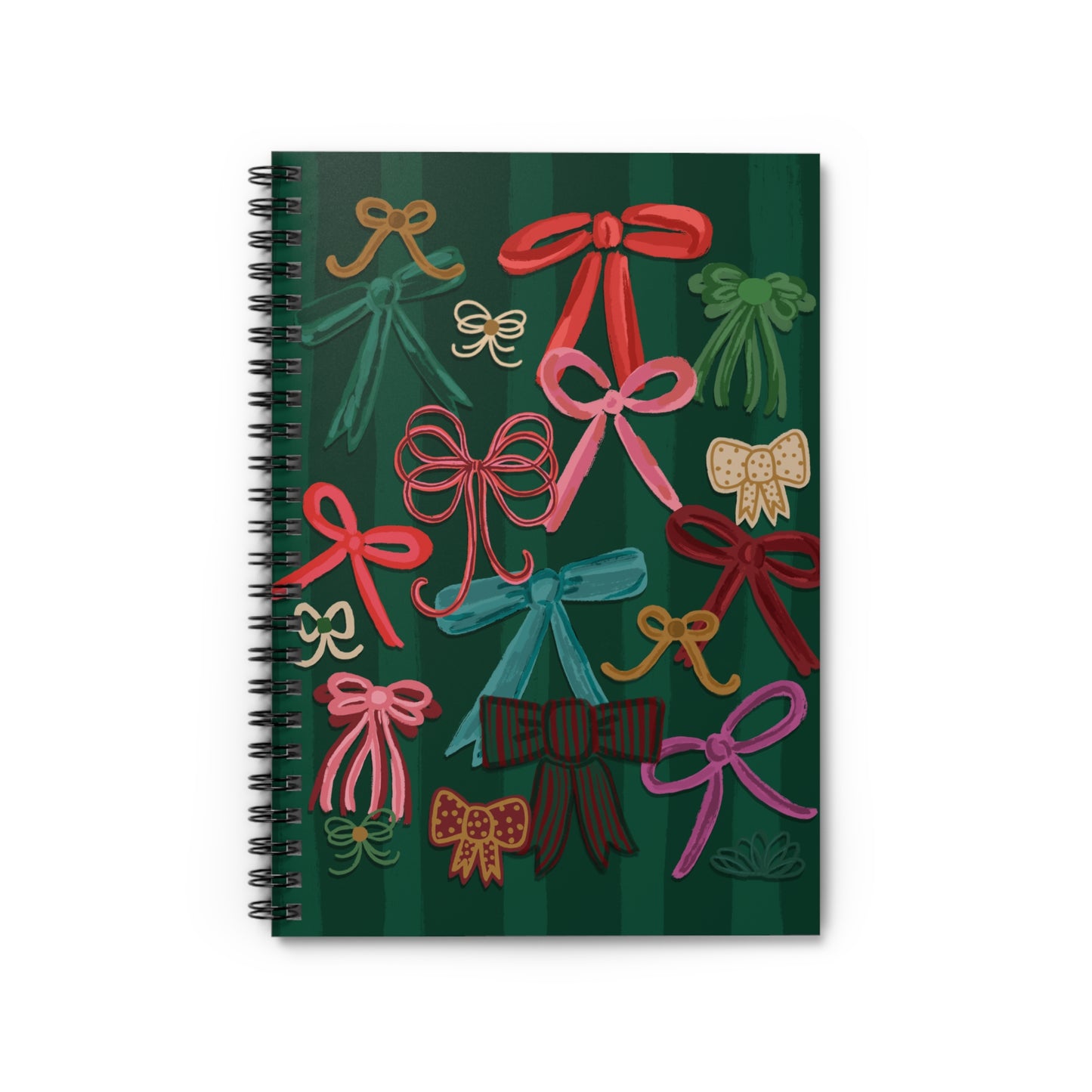 Bows on Evergreen • Spiral Notebook