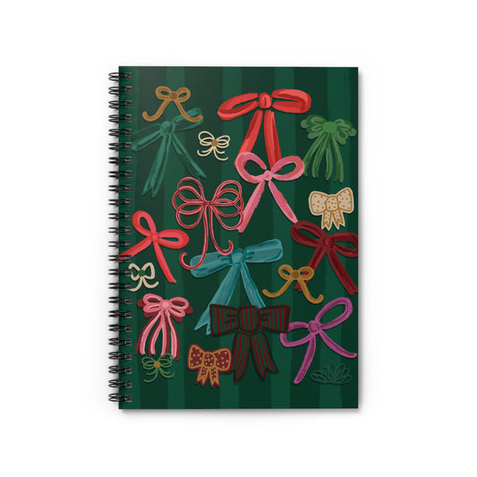 Bows on Evergreen • Spiral Notebook