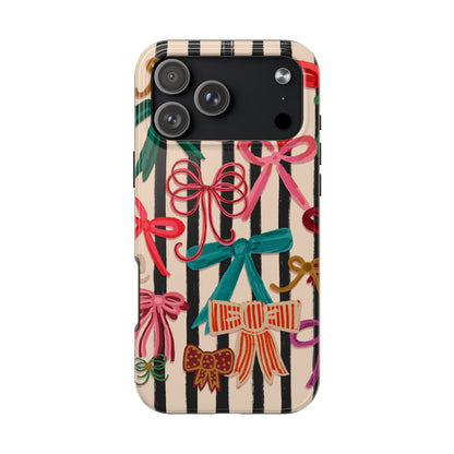 Tough Phone Case • Bows & Stripes Multi