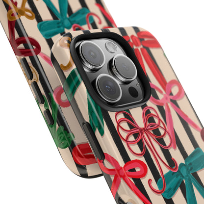 Tough Phone Case • Bows & Stripes Multi