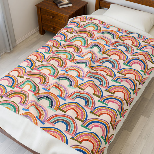 Rainbow Road Plush Blanket