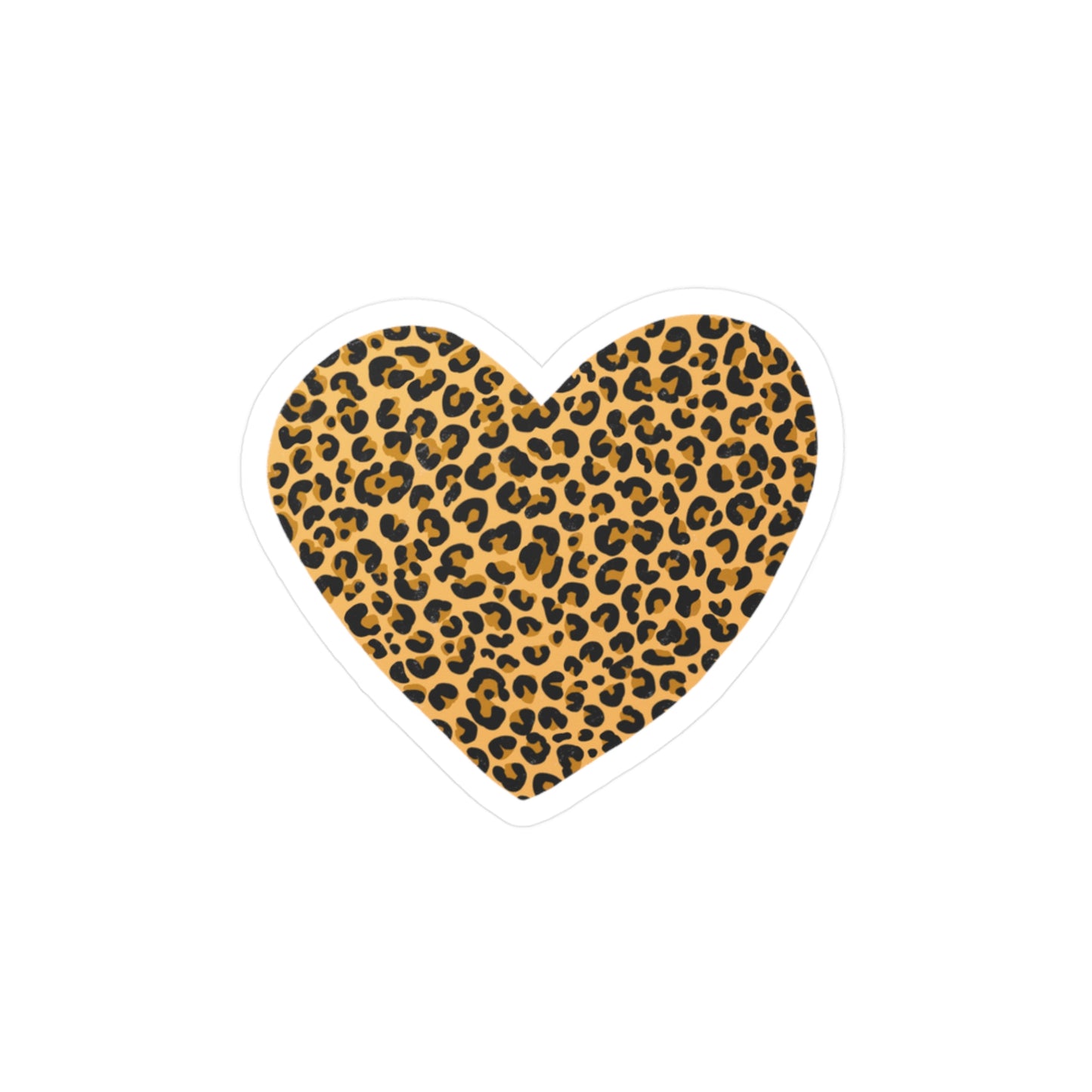 Leopard Heart Waterproof Vinyl Sticker